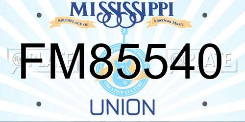 FM85540 Mississippi License Plate