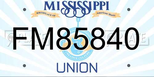 FM85840 Mississippi License Plate