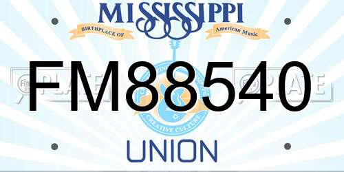 FM88540 Mississippi License Plate