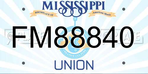 FM88840 Mississippi License Plate