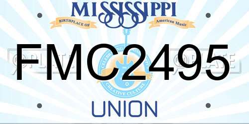FMC2495 Mississippi License Plate