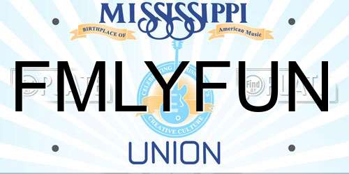 FMLYFUN Mississippi License Plate