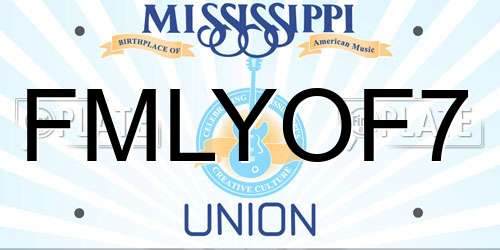 FMLYOF7 Mississippi License Plate