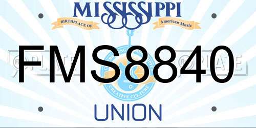FMS8840 Mississippi License Plate