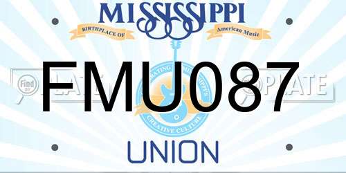 FMU087 Mississippi License Plate