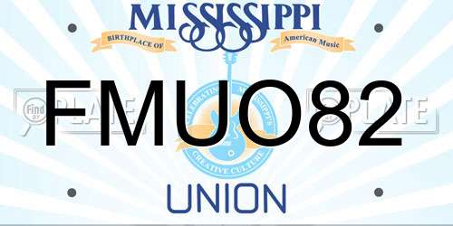 FMUO82 Mississippi License Plate