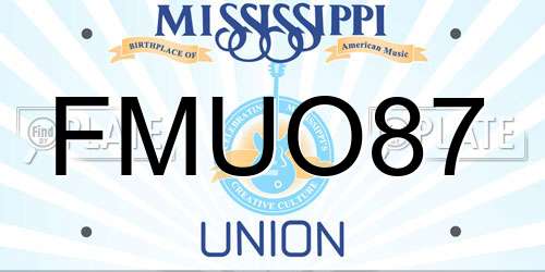 FMUO87 Mississippi License Plate