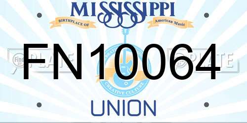 FN10064 Mississippi License Plate