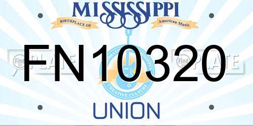 FN10320 Mississippi License Plate