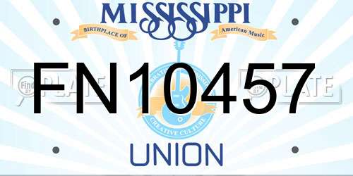 FN10457 Mississippi License Plate