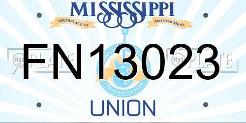 FN13023 Mississippi License Plate