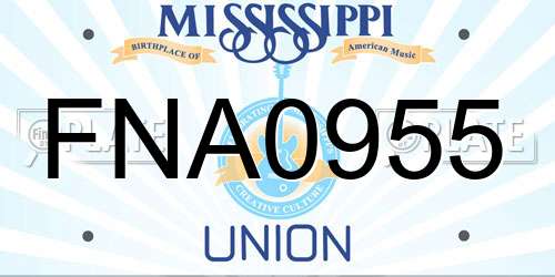 FNA0955 Mississippi License Plate