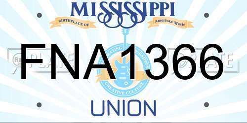 FNA1366 Mississippi License Plate