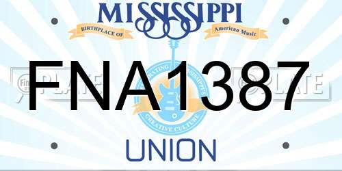 FNA1387 Mississippi License Plate