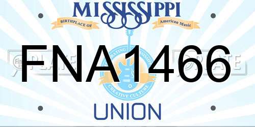 FNA1466 Mississippi License Plate