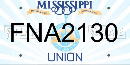 FNA2130 Mississippi License Plate