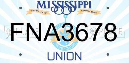 FNA3678 Mississippi License Plate