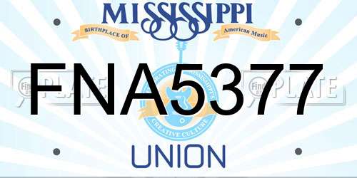 FNA5377 Mississippi License Plate