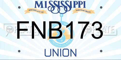 FNB173 Mississippi License Plate