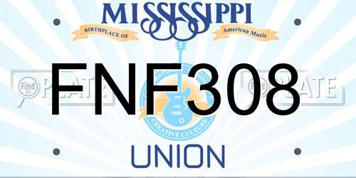 FNF308 Mississippi License Plate