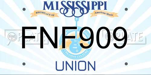 FNF909 Mississippi License Plate