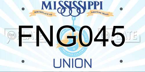 FNG045 Mississippi License Plate