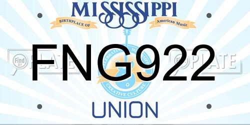 FNG922 Mississippi License Plate