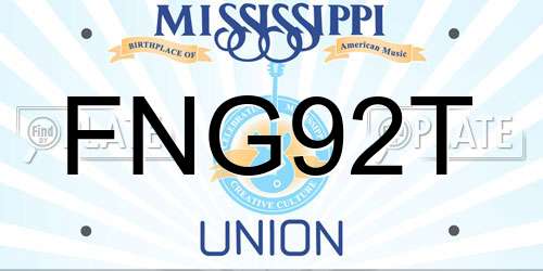FNG92T Mississippi License Plate
