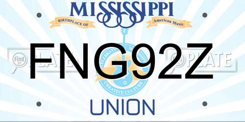 FNG92Z Mississippi License Plate
