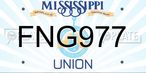 FNG977 Mississippi License Plate