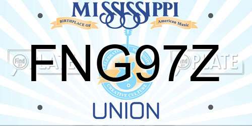 FNG97Z Mississippi License Plate