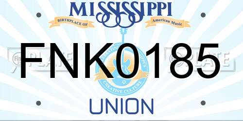 FNK0185 Mississippi License Plate