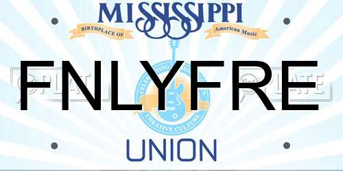 FNLYFRE Mississippi License Plate