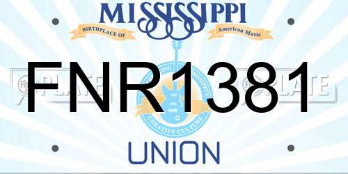 FNR1381 Mississippi License Plate