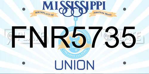 FNR5735 Mississippi License Plate