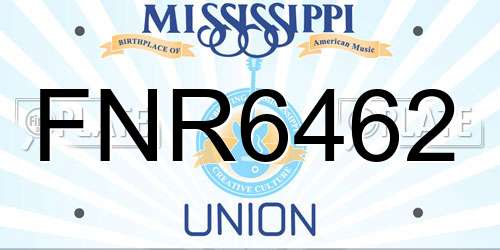 FNR6462 Mississippi License Plate
