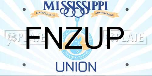 FNZUP Mississippi License Plate