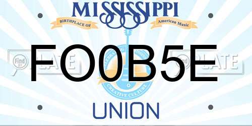 FO0B5E Mississippi License Plate