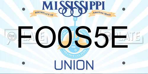 FO0S5E Mississippi License Plate