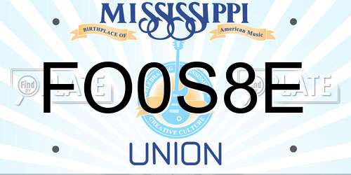 FO0S8E Mississippi License Plate