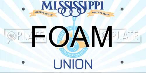 FOAM Mississippi License Plate