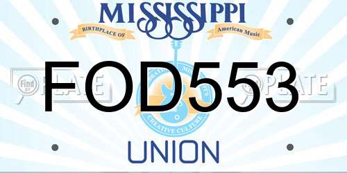 FOD553 Mississippi License Plate