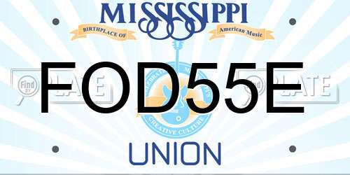 FOD55E Mississippi License Plate