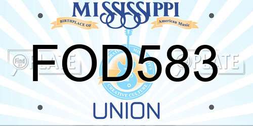 FOD583 Mississippi License Plate