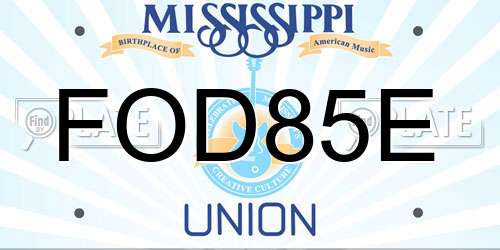 FOD85E Mississippi License Plate