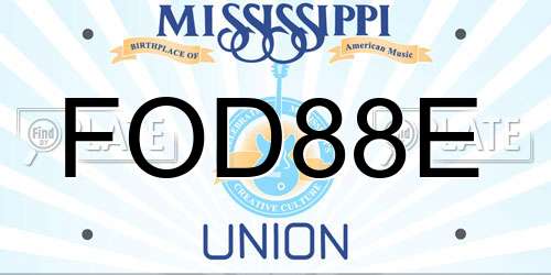 FOD88E Mississippi License Plate