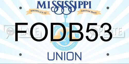 FODB53 Mississippi License Plate