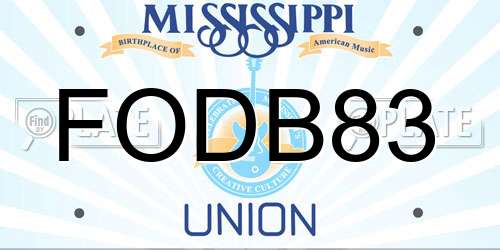 FODB83 Mississippi License Plate