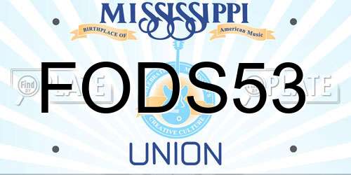 FODS53 Mississippi License Plate