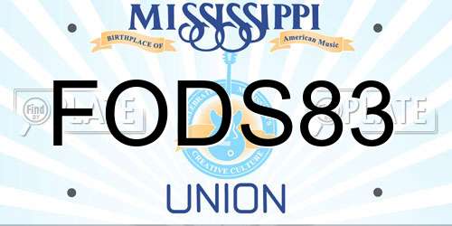 FODS83 Mississippi License Plate